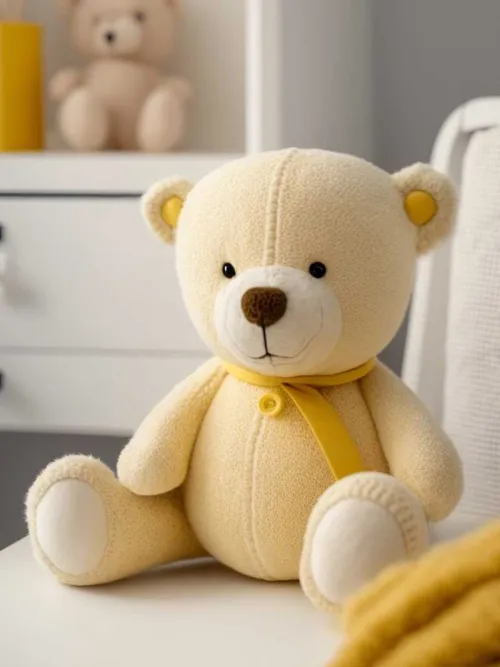 Cream yellow medium size soft bear