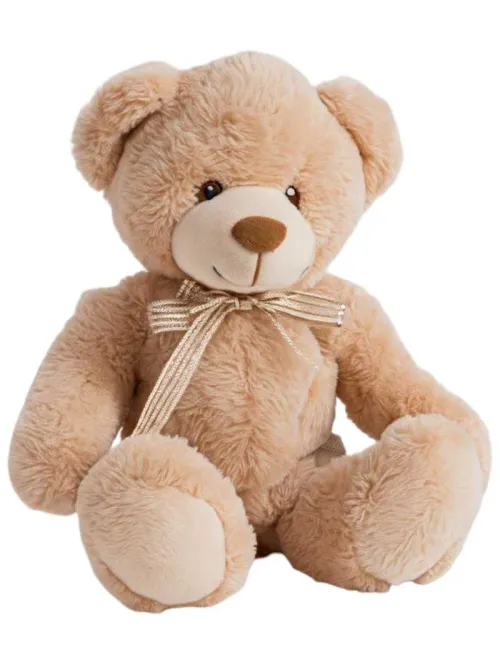 Brown bear with bow