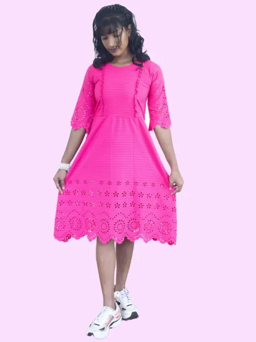 Pink long sleave dress