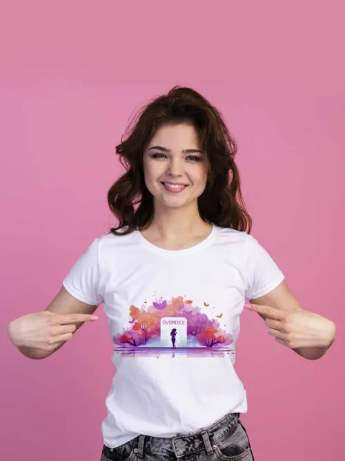 Beautiful pink printed T-shirt | for woman