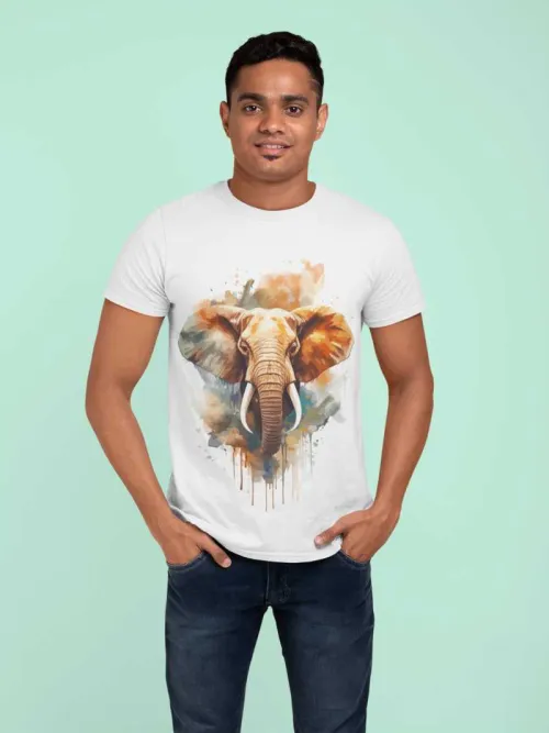 Elephant printed casual t-shirt
