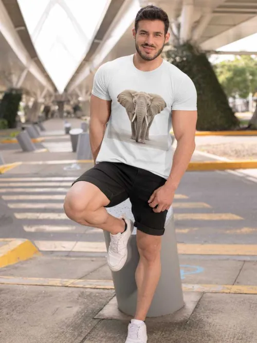 Elephant on white t-shirt