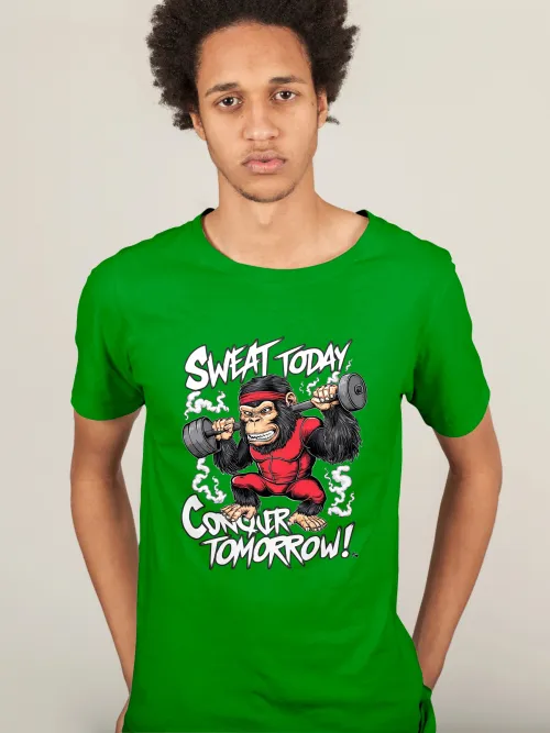 Monkey Sticker Green T Shirt