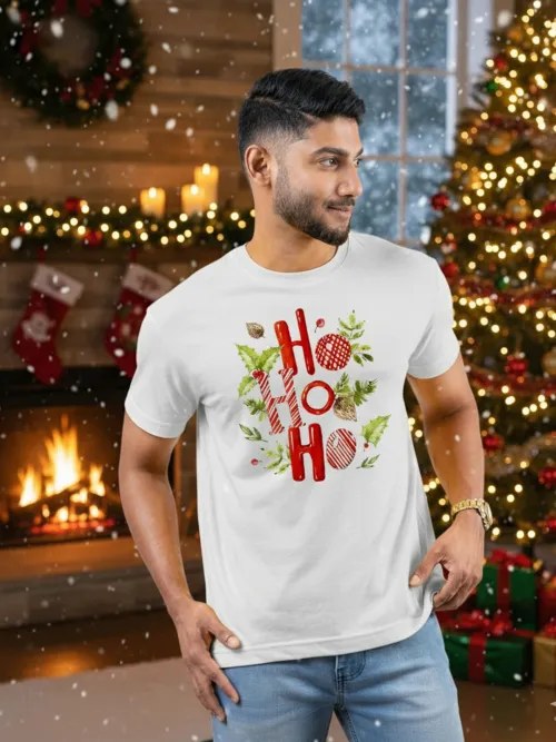 Ho Ho Ho Christmas TShirt | White | M