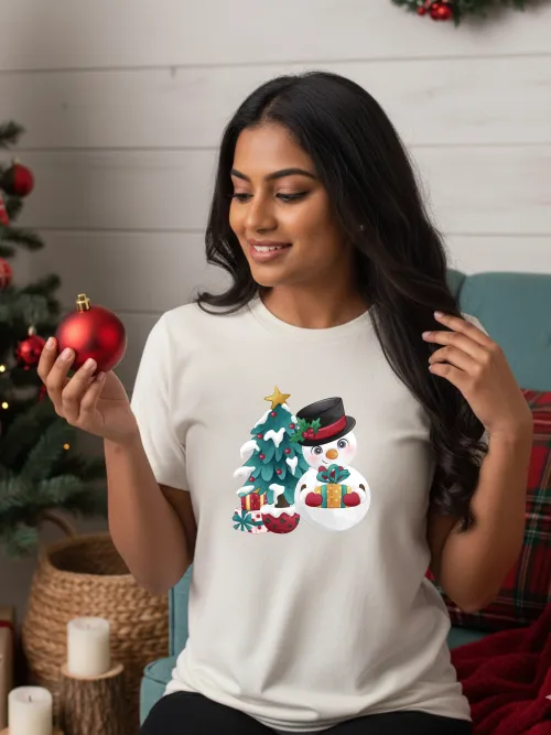 Snow man & Tree T Shirt