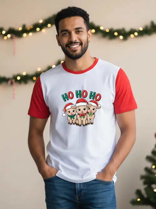Ho Ho Ho Two Tone TShirt | Orange