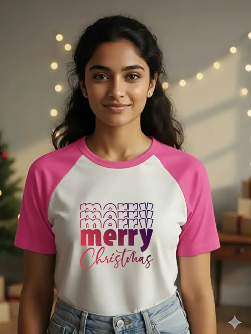 Christmas Cheer raglan Sleeve TShirt | F
