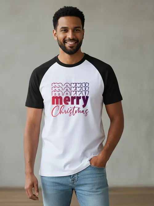 Christmas Cheer raglan Sleeve TShirt | M