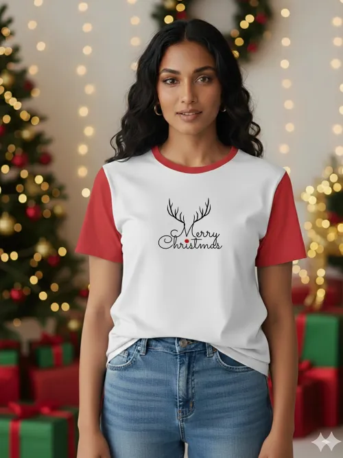 Minimal Merry Two Tone TShirt | Orange