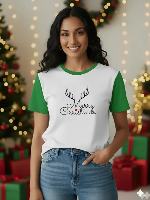 Minimal Merry Two Tone TShirt | Green