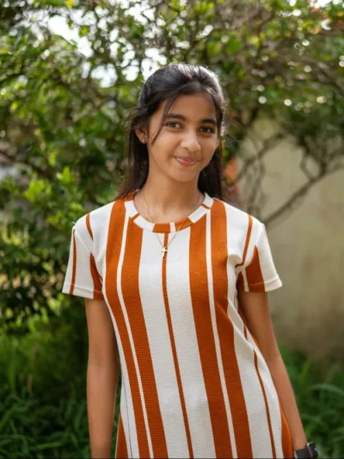 Popcorn striped Frock