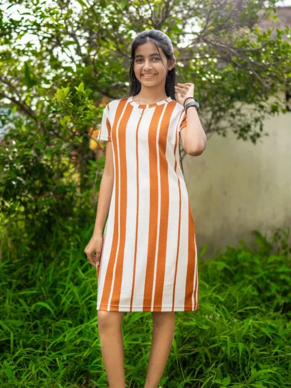Popcorn striped Frock