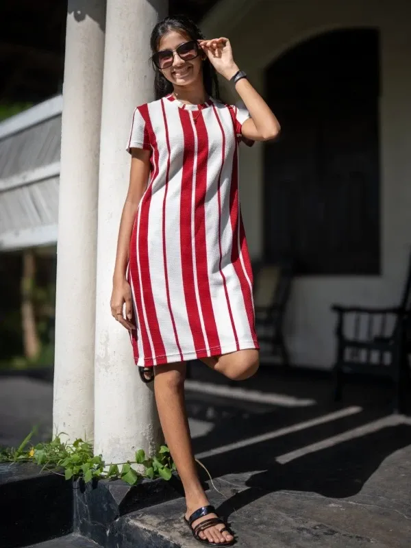 Popcorn striped Frock